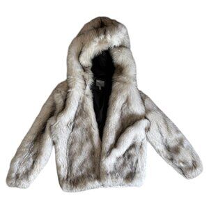 Men's ASOS DESIGN faux fur hooded bomber in white